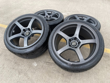 18" Prodrive GC05F wheels rims Mustang Accord Camry 5x114.3 5x4.5 Firehawk tires Texas Truck Tire
