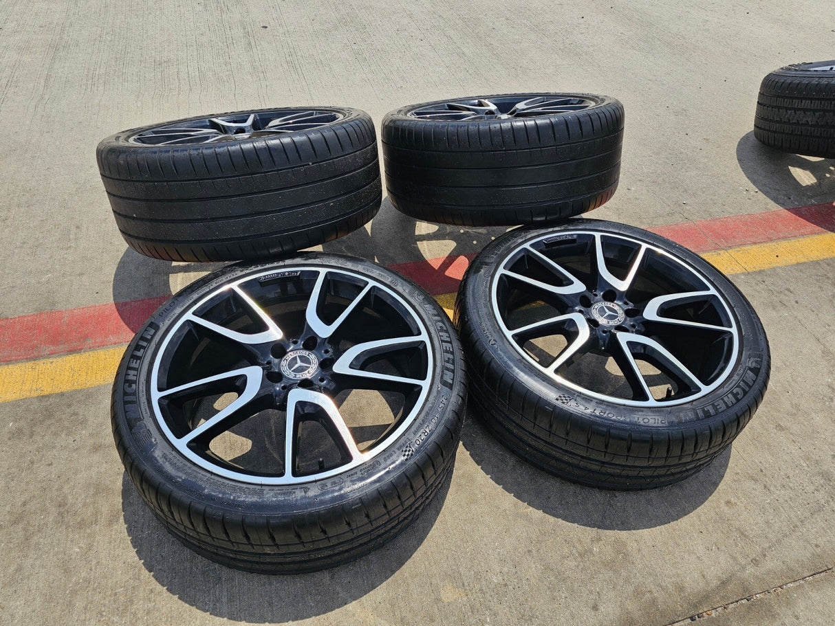 20" Mercedes E43 E53 E400 AMG S580 S65 S63 OEM 85543 85544 wheels rims MICHELIN Texas Truck Tire