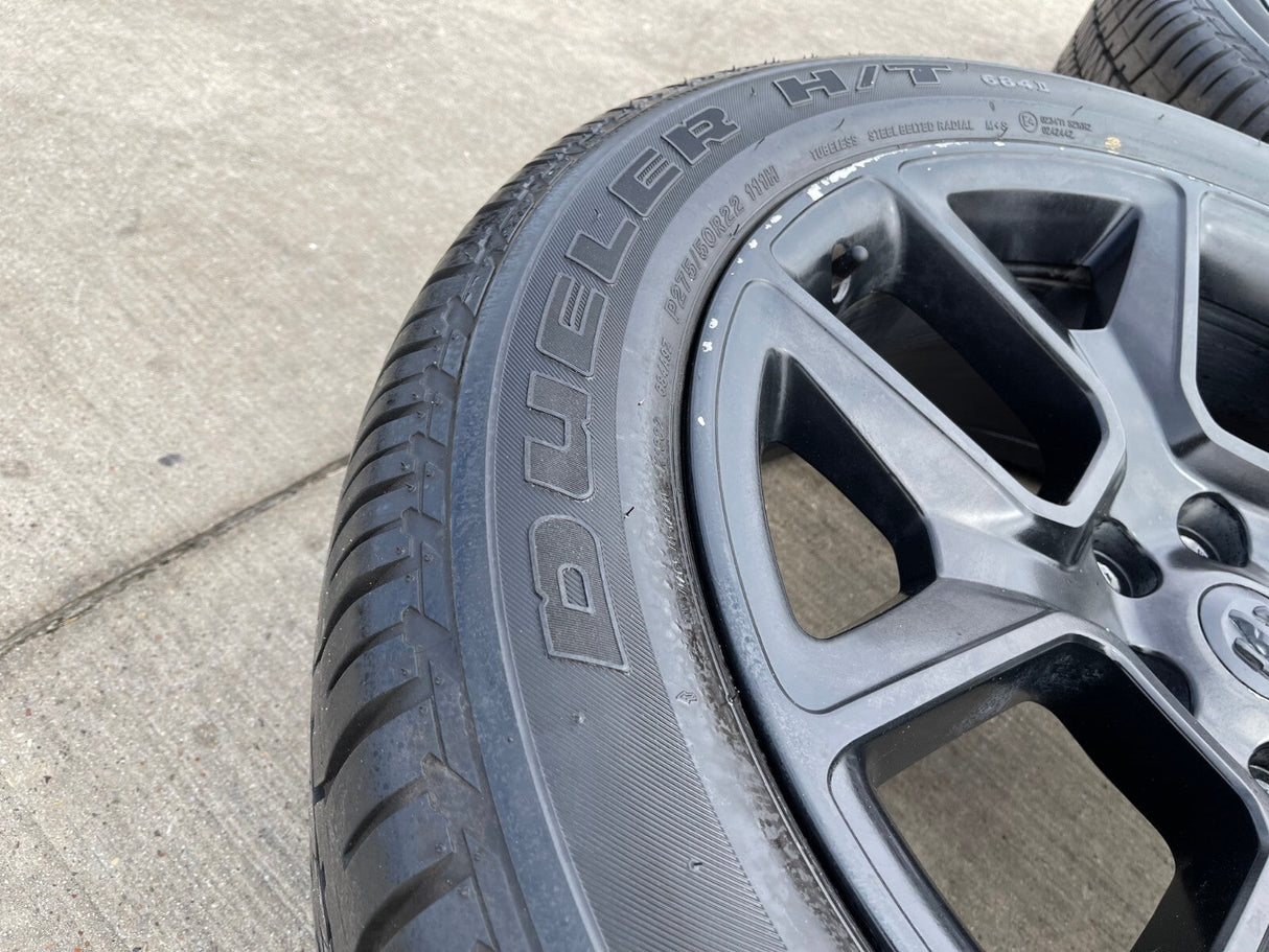 22" Dodge Ram 1500 OEM LIMITED Laramie wheels rims black 2725 2684 BRIDGESTONE Texas Truck Tire