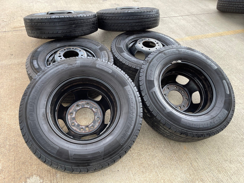 17" Dodge Ram 3500 Dually Laramie 8x200 wheels rims 2703 2704 OEM IRONMAN Texas Truck Tire