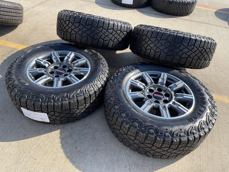 18" GMC Sierra AT4X Chevy Silverado OEM 14131 wheels rims 2024 2025 2026 Texas Truck Tire