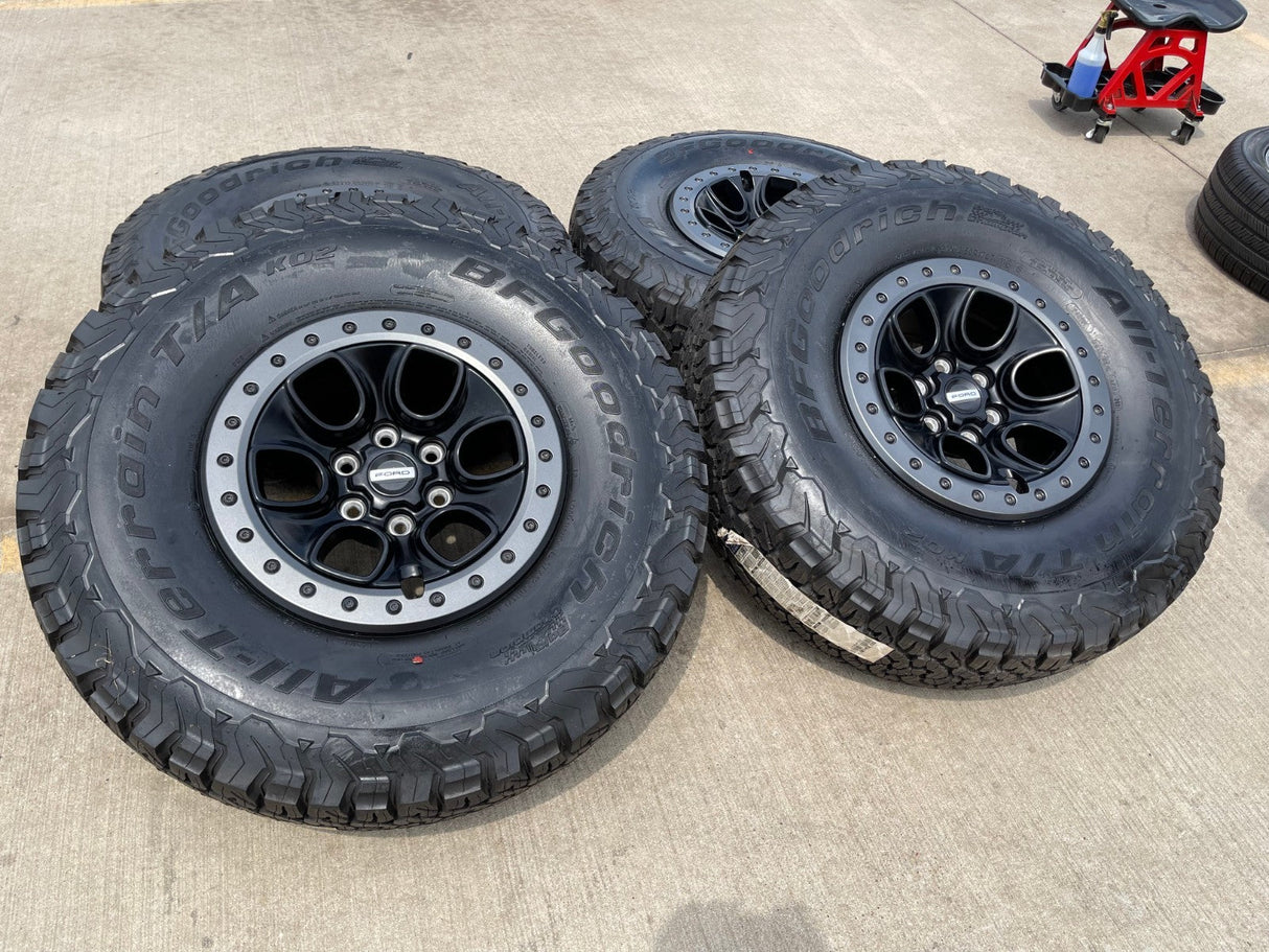 17" Ford F-150 Raptor OEM BEADLOCK rims wheels 10459 95210 BFG KO2 37" tires NEW Texas Truck Tire