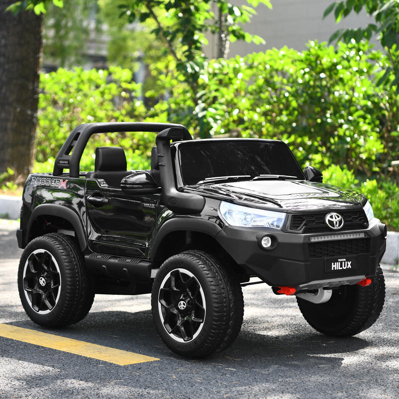 2-Seater Toyota Hilux Ride On Truck Car with Remote Control - Black
