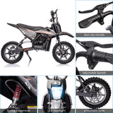 350W/500W Electric Dirt Bike for Kids with Variable Speed and LED Lights - 36V