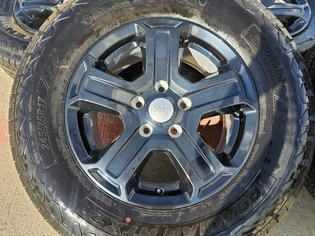 17" Jeep Wrangler Rubicon OEM wheels rims 9216 Gladiator tires NEXEN NEW Texas Truck Tire