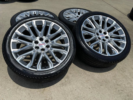 24" GMC Yukon Sierra DENALI OEM wheels rims tires 2022 2023 2024 2025 2026 NEW Texas Truck Tire