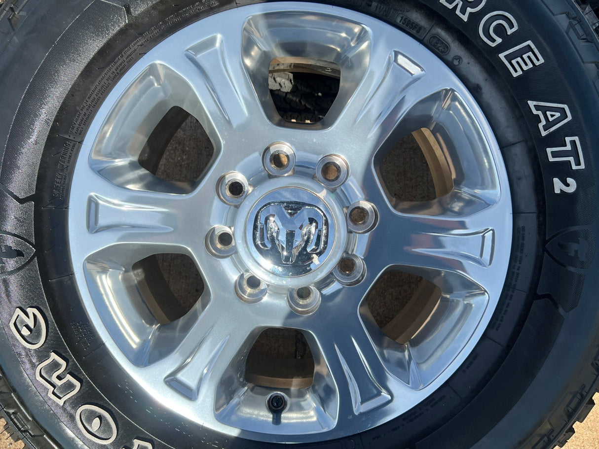 18" Ram 2500 3500 Laramie Power Wagon OEM wheels rims 2692 FIRESTONE A/T2 Texas Truck Tire