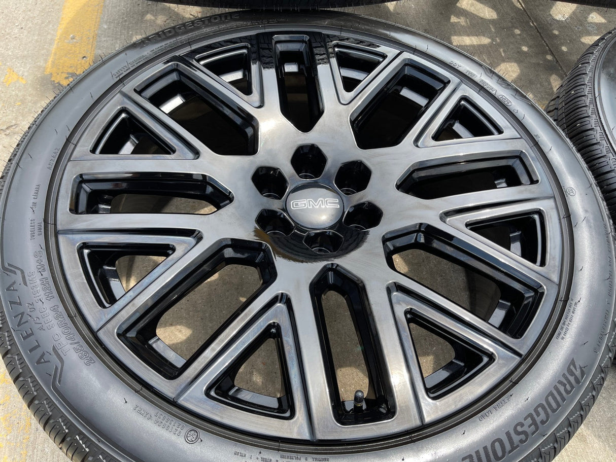 24" GMC Yukon Sierra DENALI OEM wheels rims black 2022 2023 2024 2025 2026 NEW Texas Truck Tire