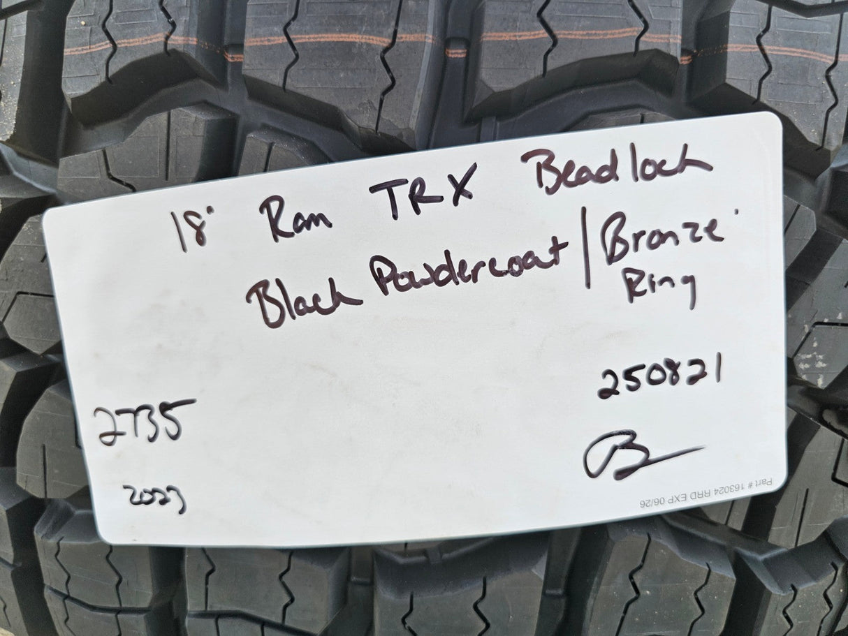 18" Dodge Ram 1500 TRX Beadlock OEM bronze RHO wheels rims 2735 tires 35" NEW Texas Truck Tire