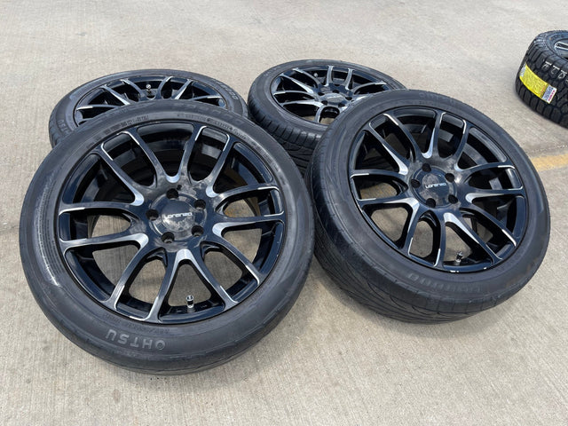 18x8 18" Lorenzo WL036 wheels rims tires 5x4.5 5x114.3 Camry Accord Mustang Texas Truck Tire