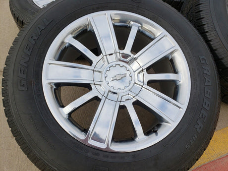 20" Chevy Silverado Tahoe OEM wheels rims 5653 CHROME 2016 2017 2018 2019 2020 Texas Truck Tire