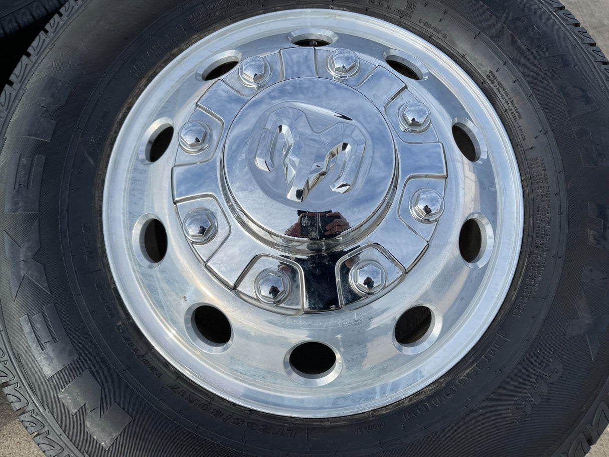 17" Dodge Ram 3500 Dually Laramie 8x200 wheels rims 2701 2702 OEM NEXEN Texas Truck Tire