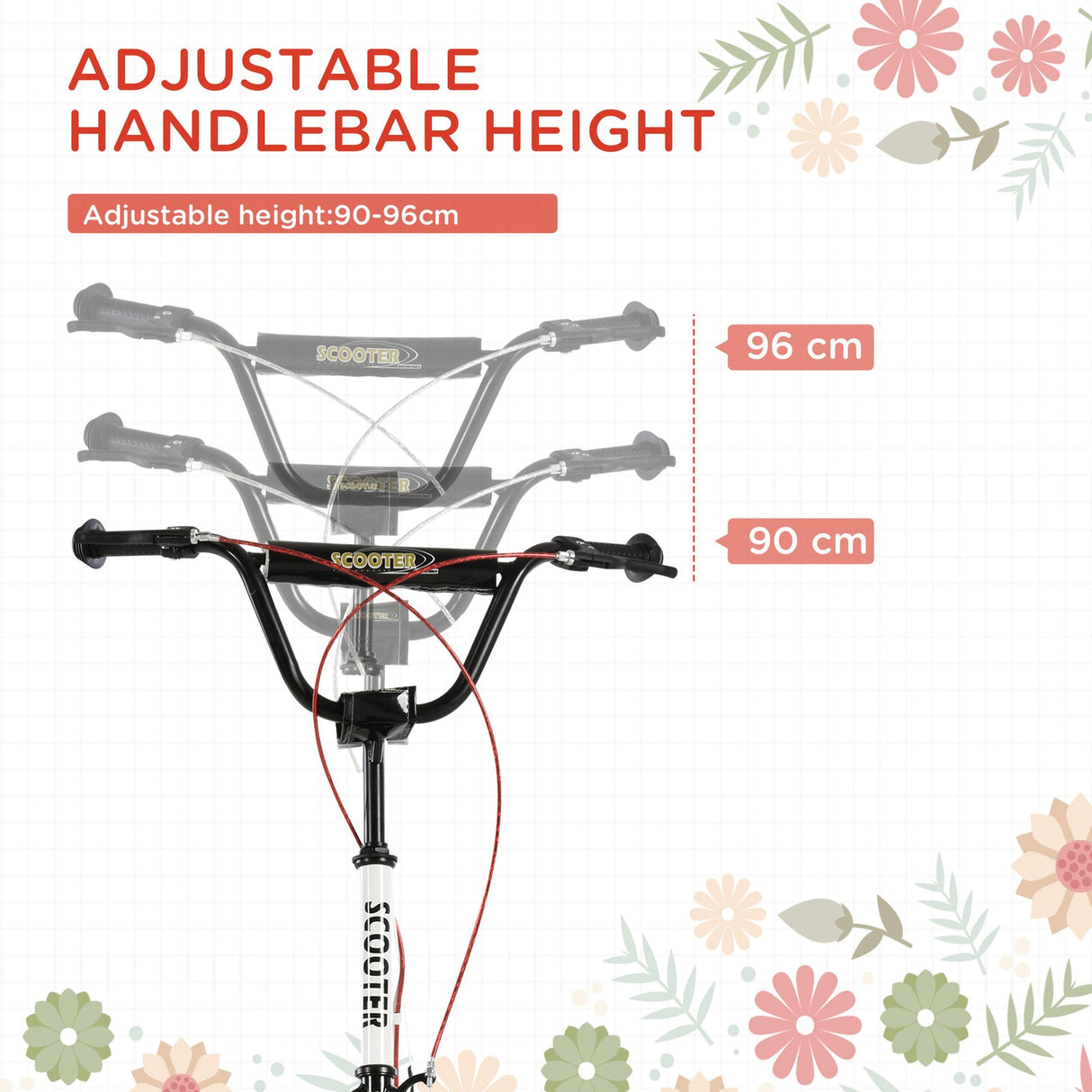 Youth Kick Scooter for Kids 5+ with 16" Wheels and Adjustable Handlebar