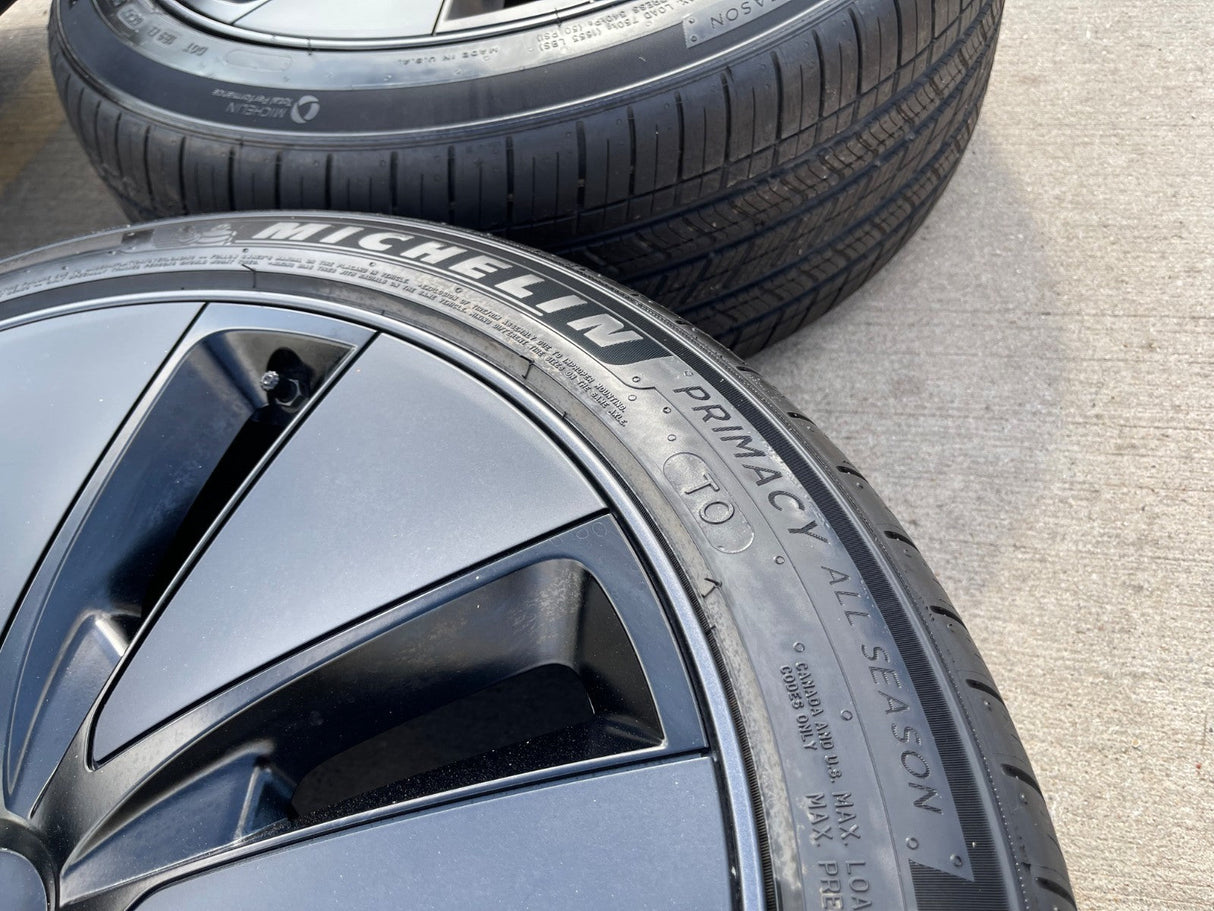18" Tesla Model 3 OEM Photon 95910 wheels rims 2024 2025 2026 2027 NEW MICHELIN Texas Truck Tire