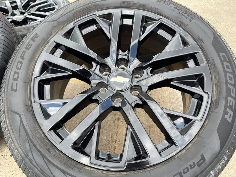 22" GMC Yukon Sierra OEM Chevy Silverado Tahoe 5903 wheels rims 2023 2024 2025 Texas Truck Tire