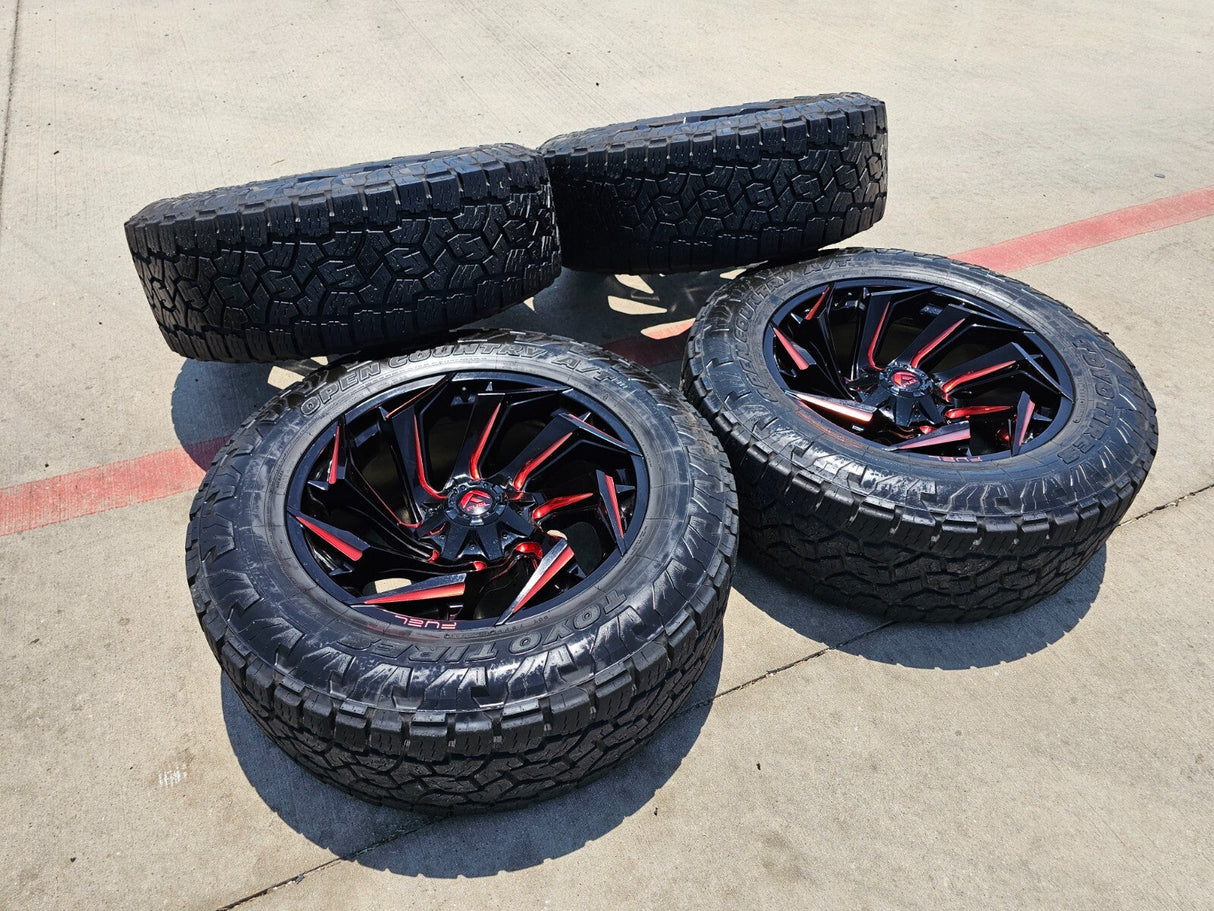 22x10 FUEL D775 Reaction Chevy Dodge Ram 2500 3500 wheels rims 37" 8x165 8x6.5 Texas Truck Tire