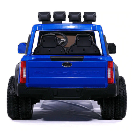 24V FORD F450 SPECIAL EDITION CHILDREN'S RIDE-ON TRUCK TOY 2 SEATS ILLUMINATED WITH REMOTE CONTROL-BLUE