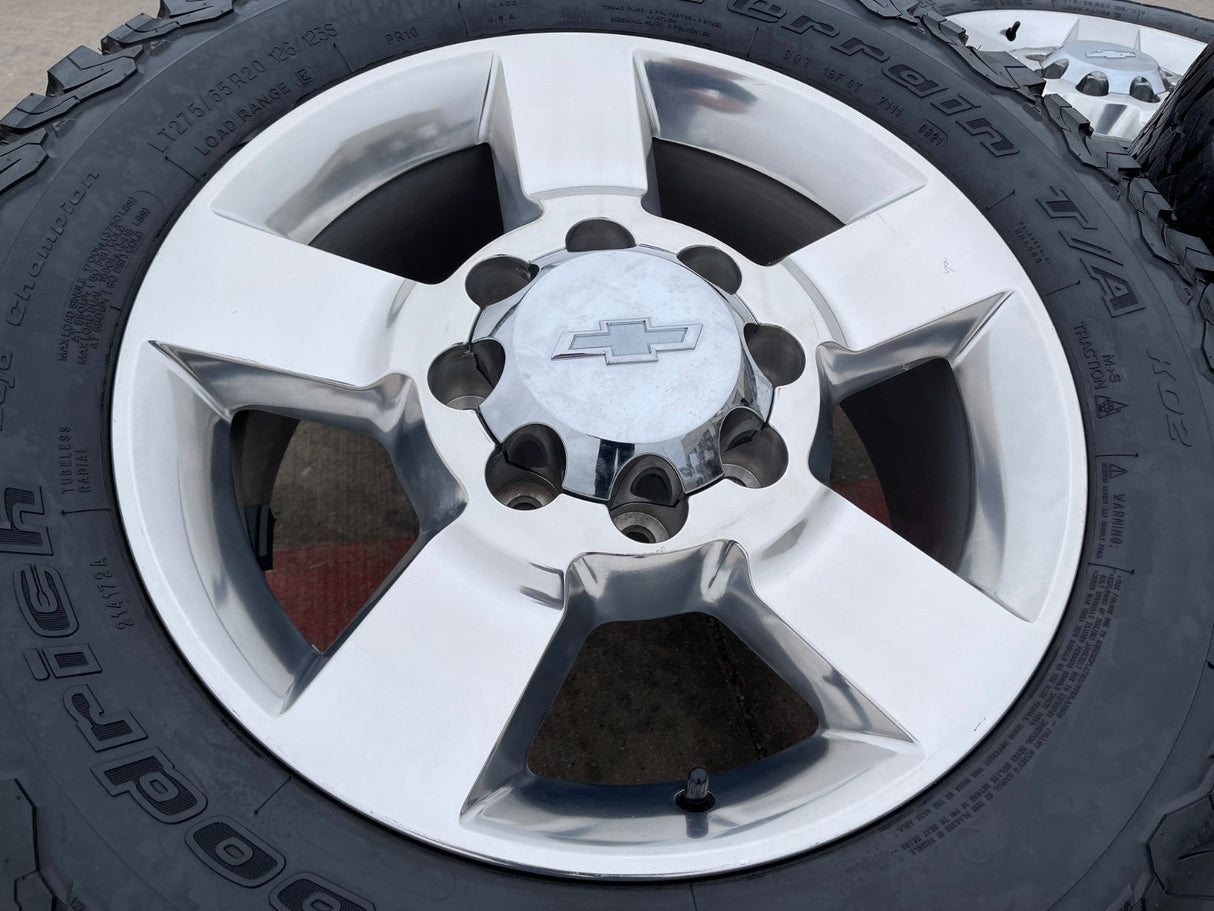 20" Chevy Silverado ZR2 GMC Sierra AT4X 2500 OEM 5771 5801 5826 wheels rims BFG Texas Truck Tire
