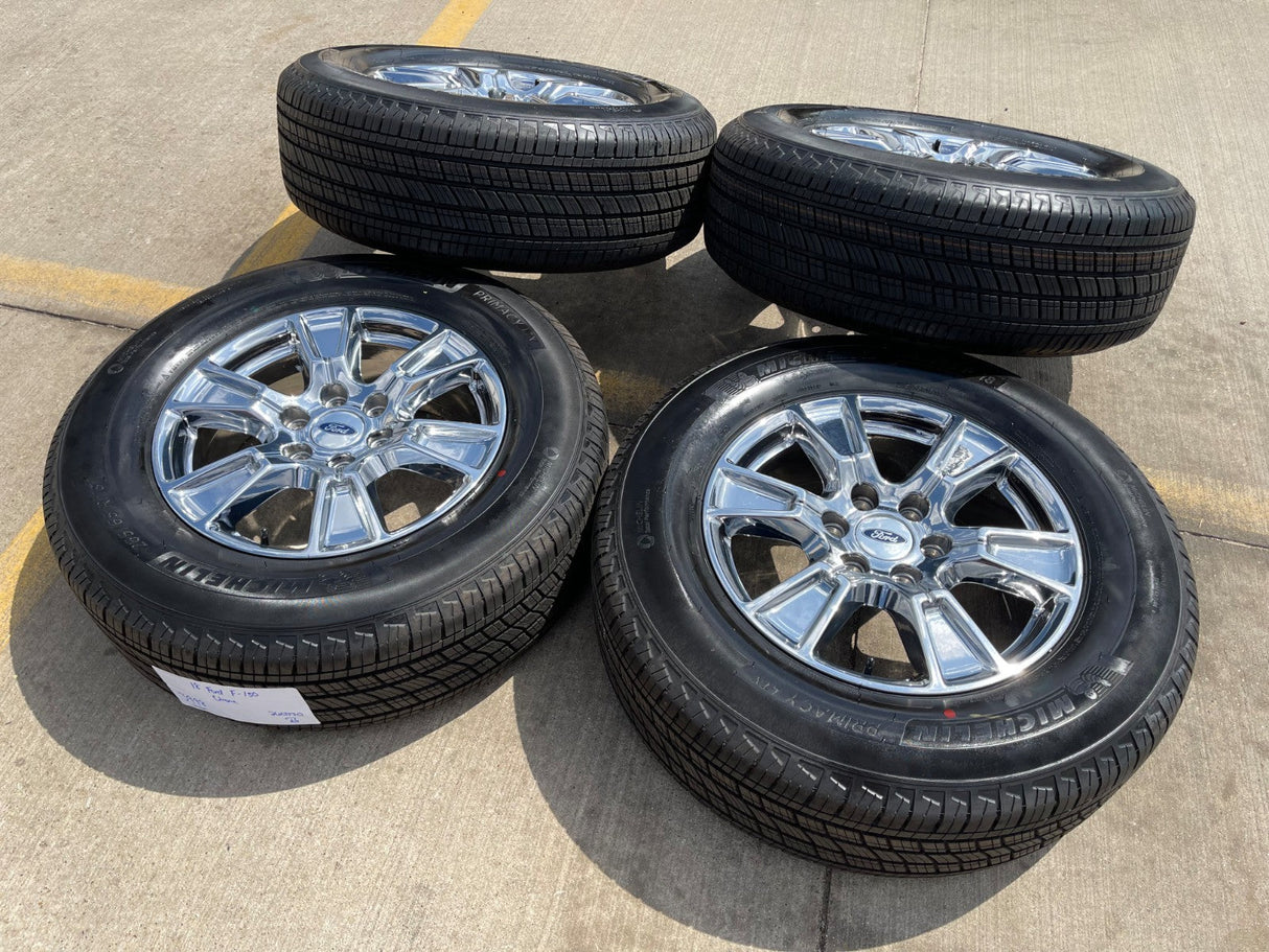 18" Ford F-150 Expedition OEM Lariat CHROME rims wheels 3998 tires NEW MICHELIN Texas Truck Tire