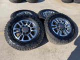 18" GMC Sierra AT4X Chevy Silverado 2500 3500 OEM 5949 wheels rims GOODYEAR A/T Texas Truck Tire