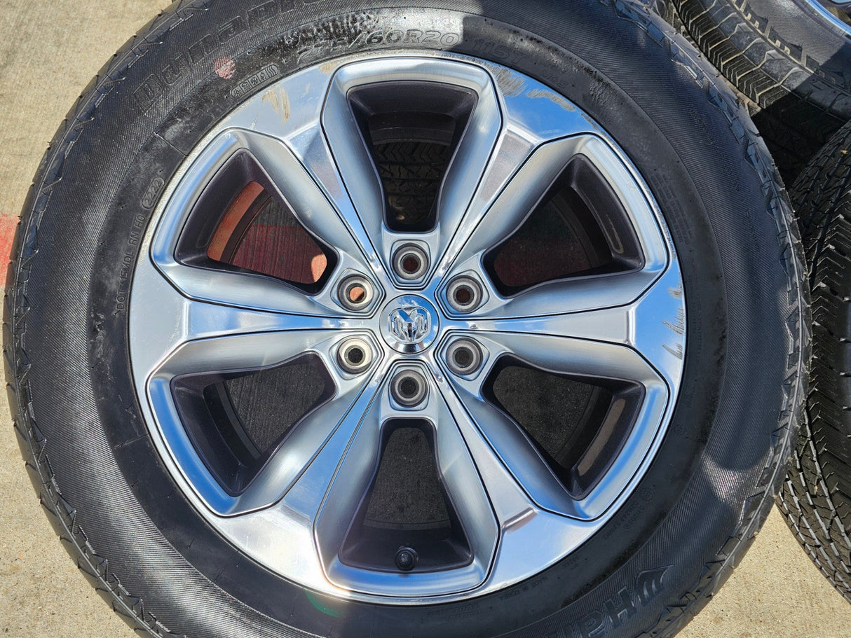 20" Dodge Ram 1500 OEM Laramie wheels rims 2681 tires HANKOOK DYNAPRO A/T2 Texas Truck Tire