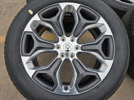 22" Dodge Ram 1500 OEM LIMITED Laramie wheels rims 2685 GRAY 2022 2023 2024 2025 Texas Truck Tire