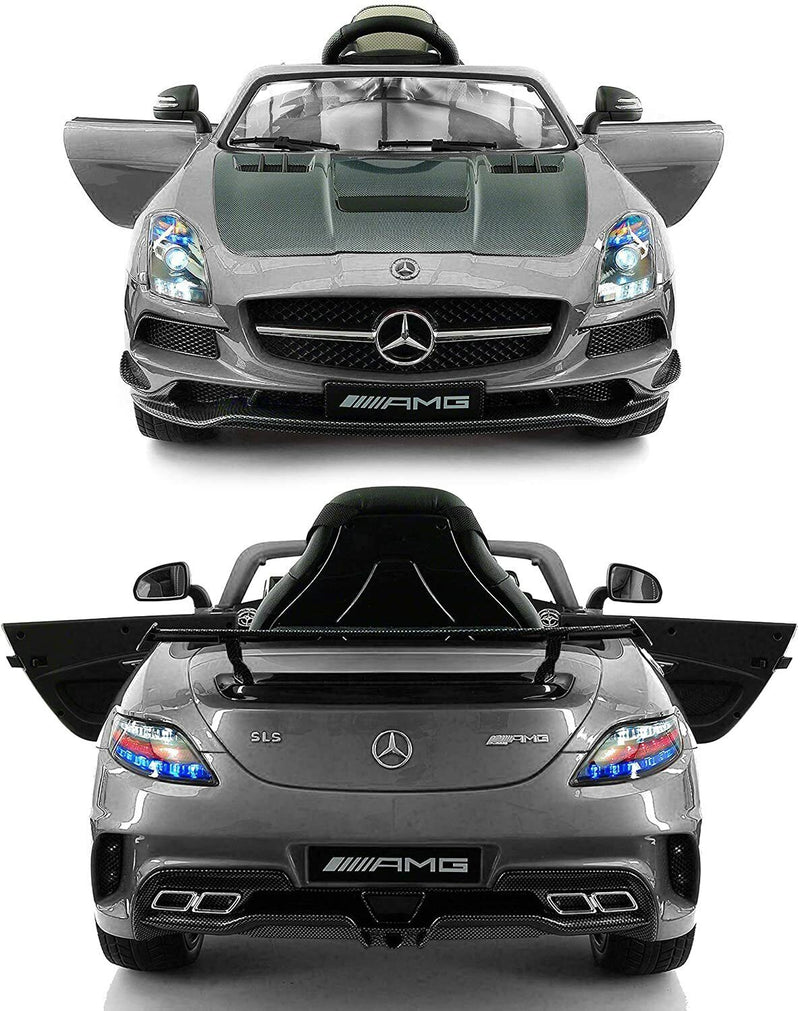 2023 Carbon Silver SLS AMG Mercedes Benz Toy Car for Children 12V Electric Kids Ride-On Vehicle