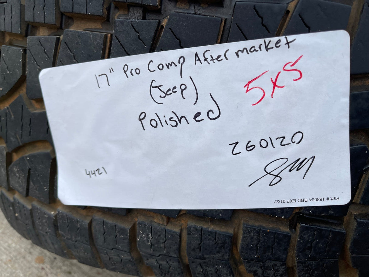 17" 17x9 Pro Comp Series 69 Jeep Wrangler Gladiator 5x127 5x5 wheels rims only Texas Truck Tire