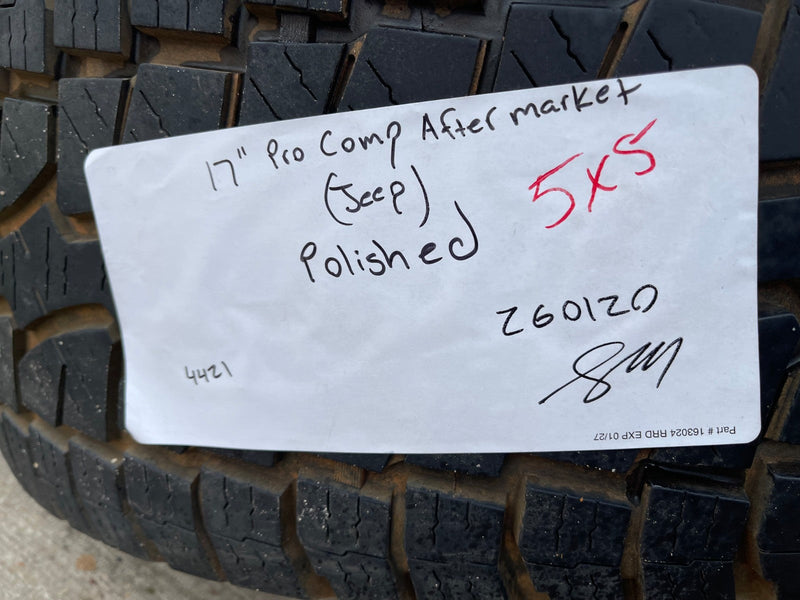 17" 17x9 Pro Comp Series 69 Jeep Wrangler Gladiator 5x127 5x5 wheels rims only Texas Truck Tire