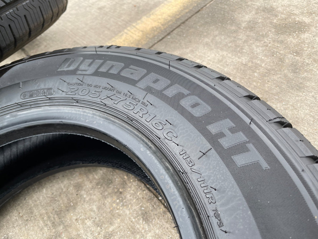 (6) 205/75/16 Hankook Dynapro H/T tires LT 10 ply load range E NEW TAKE OFFS! Texas Truck Tire
