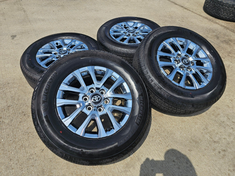 18" Toyota Tacoma LIMITED OEM chrome wheels rims 4260 4Runner 2025 MICHELIN NEW Texas Truck Tire