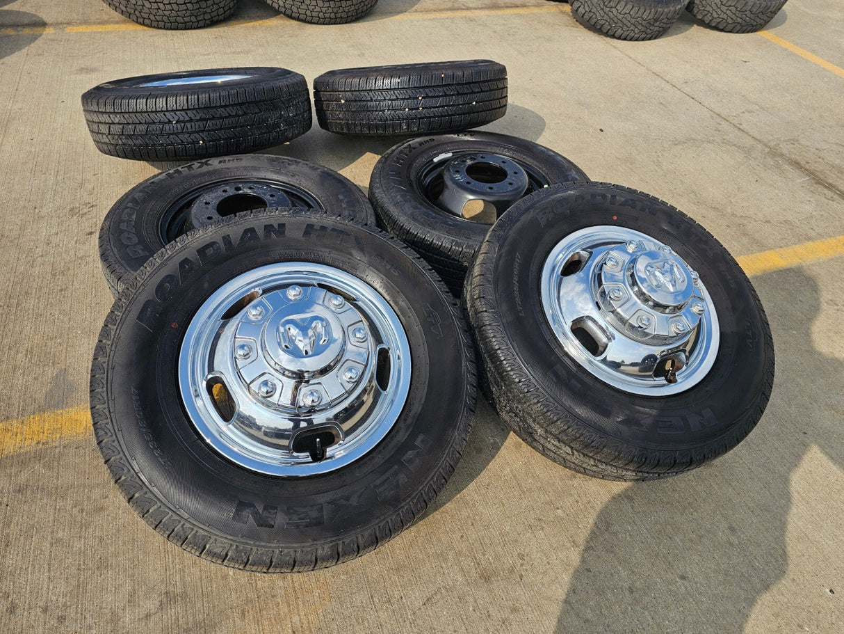 17" Dodge Ram 3500 Dually Laramie 8x200 wheels rims 2703 2704 OEM 2024 2025 NEW Texas Truck Tire