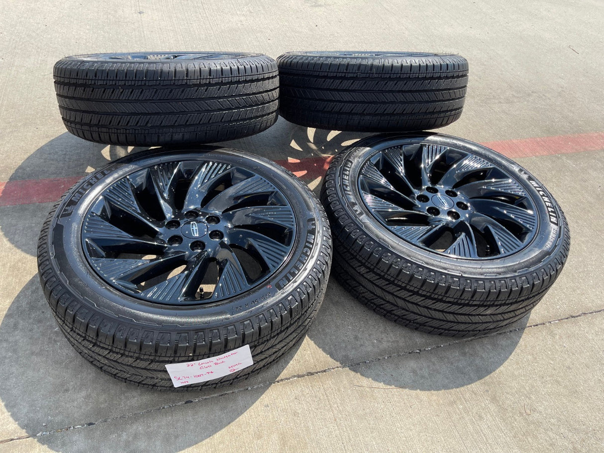 22" Lincoln Navigator OEM 10665 rims wheels BLACK LABEL 2025 2026 MICHELIN NEW Texas Truck Tire