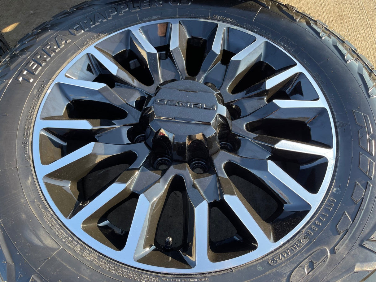 20" GMC Sierra Chevy Silverado 2500 3500 OEM Replica wheels rims NITRO 34" NEW Texas Truck Tire