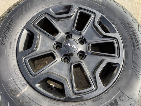 17" Jeep Wrangler Gladiator OEM wheel rim 9118 black tire NEXEN NEW Texas Truck Tire
