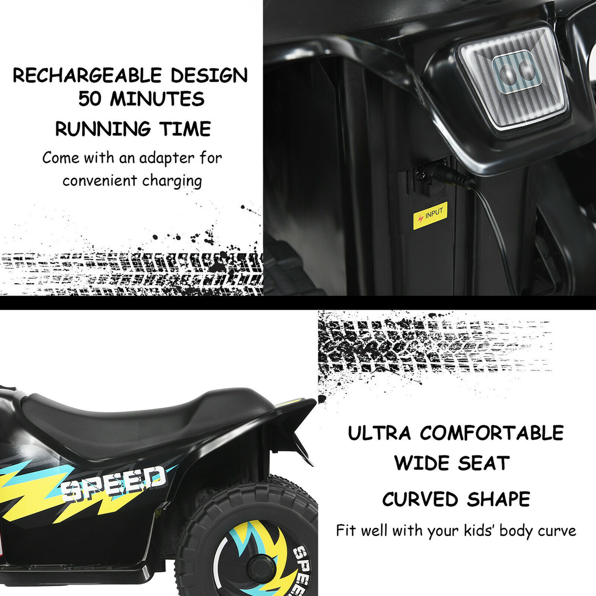ATV Eléctrica para Niños Pequeños de 6V con Reversa - Regalo Ideal para Niños
