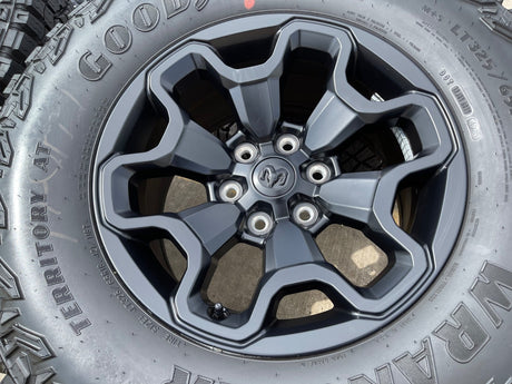 18" Dodge Ram 1500 TRX RHO Black OEM 66002 wheels rims TERRITORY A/T 35" NEW Texas Truck Tire