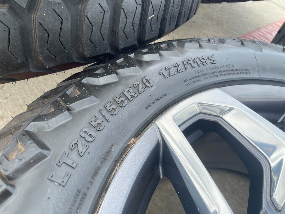 20" GMC Sierra Yukon AT4 Tahoe Silverado OEM wheels rims tires 2022 2023 2024 Texas Truck Tire