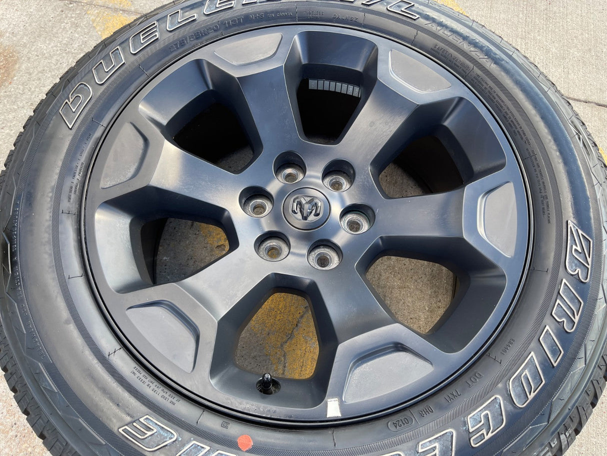 (1) 20" Dodge Ram 1500 OEM Laramie Black 2680 wheel Spare 2024 2025 2026 Texas Truck Tire