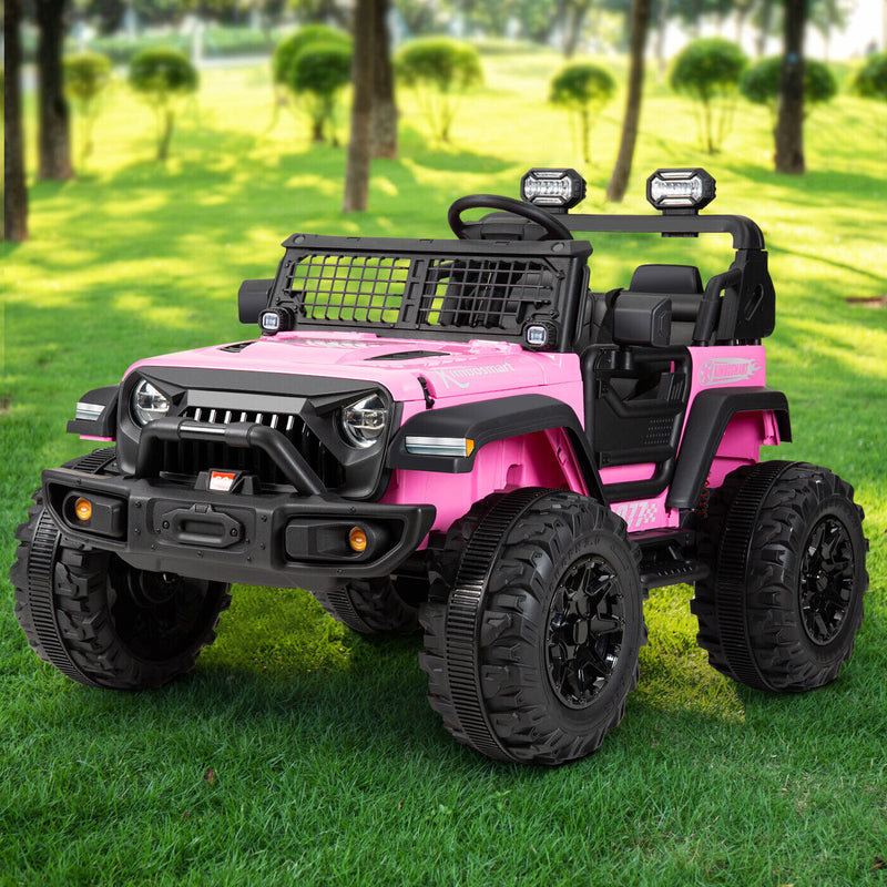 Kimbosmart 24V 4WD Children's Electric Ride-On Truck with Remote Control and Battery Level Alert