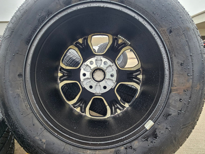 20" Dodge Ram 1500 OEM Laramie Black 2680 wheels rims 2024 2025 2026 BRIDGESTONE Texas Truck Tire