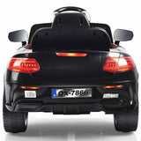 6V Kids Ride On Car with RC Remote Control and LED Lights - Black