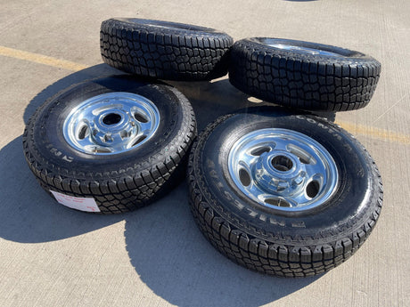 16" Ford F-250 F-350 Excursion OEM 3408 polished wheels rims tires Texas Truck Tire