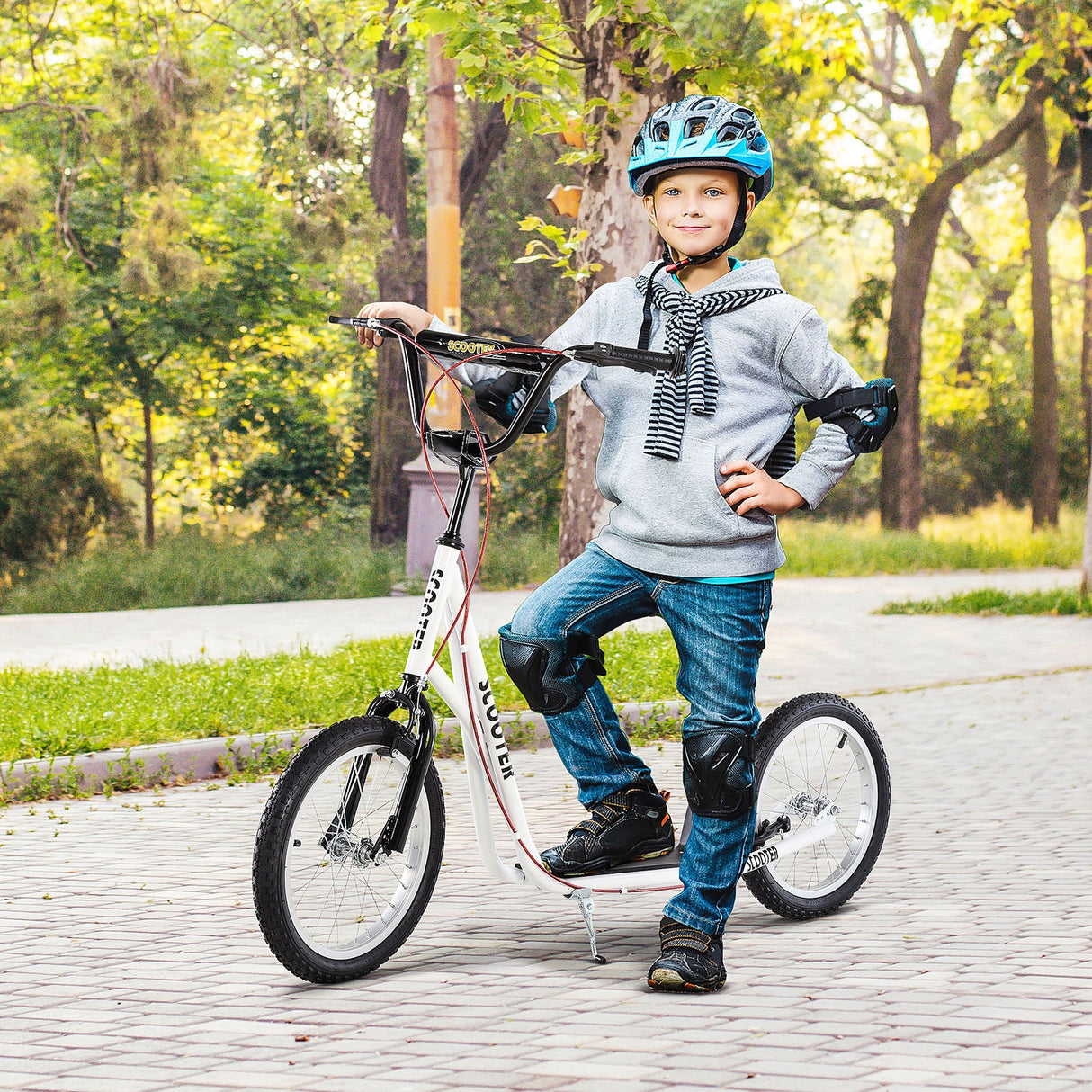 Youth Kick Scooter for Kids 5+ with 16" Wheels and Adjustable Handlebar