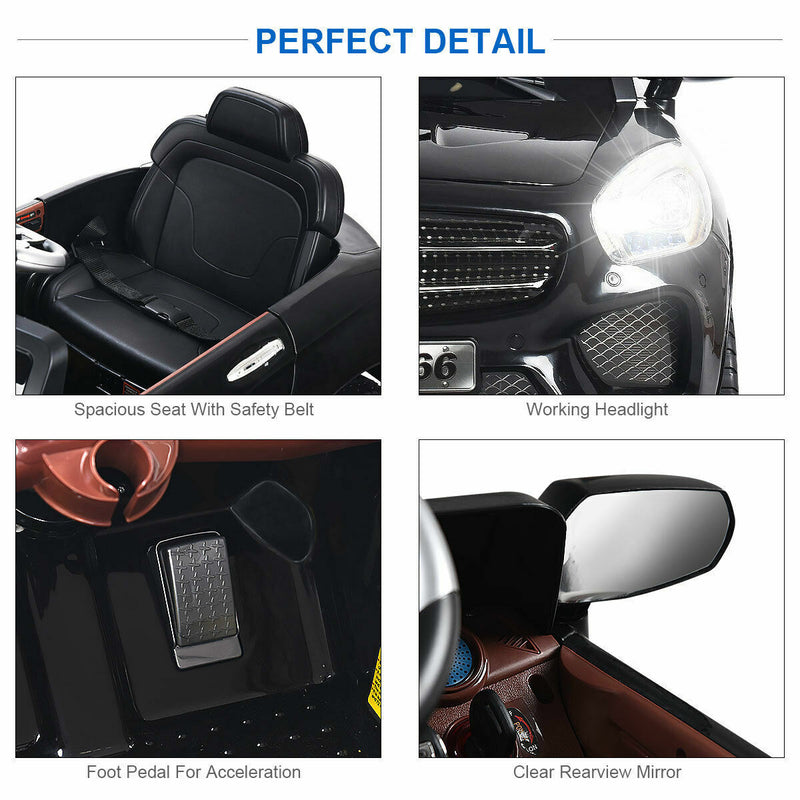 HoneyJoy 6V Kids Ride On Car with RC Remote Control, Battery Powered and LED Lights