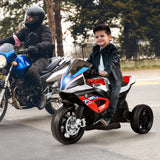 Electric Ride-On Motorcycle for Kids with LED Headlights and Non-Slip Wheels - Red