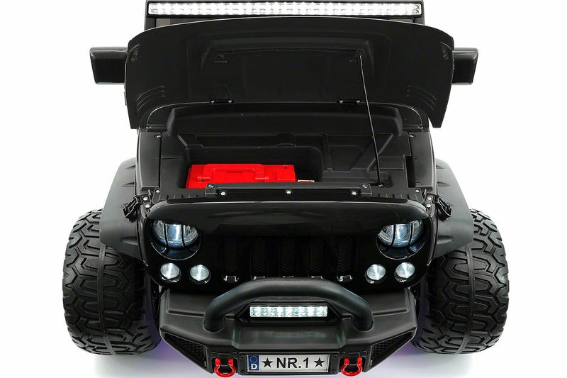 24V DUAL SEAT CHILDREN'S RIDE-ON VEHICLE JEEP CAR TOY WITH 2 HIGH-PERFORMANCE ENGINES, PNEUMATIC WHEELS, MUSIC PLAYER + REMOTE CONTROL