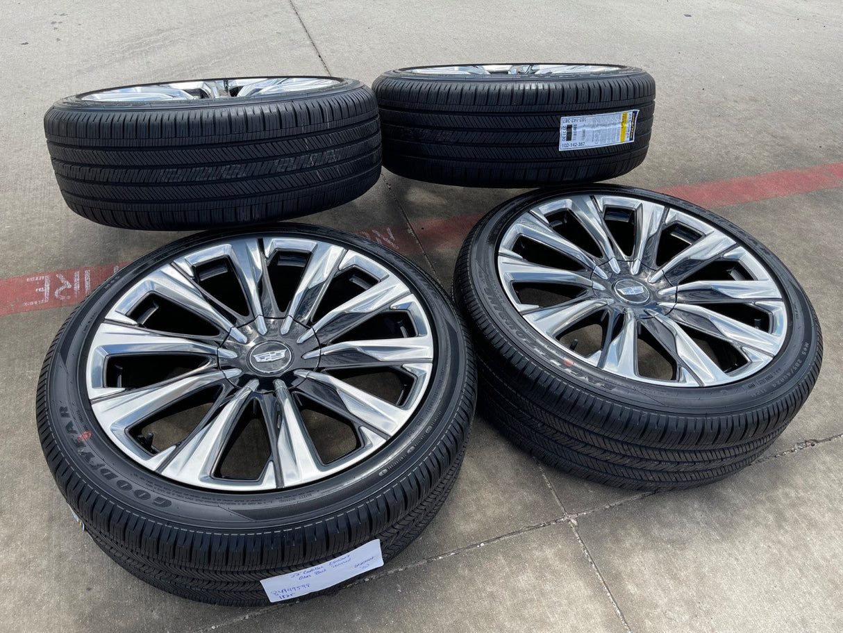 24" Cadillac Escalade PLATINUM OEM wheels rims V 2023 2024 2025 2026 2027 NEW Texas Truck Tire