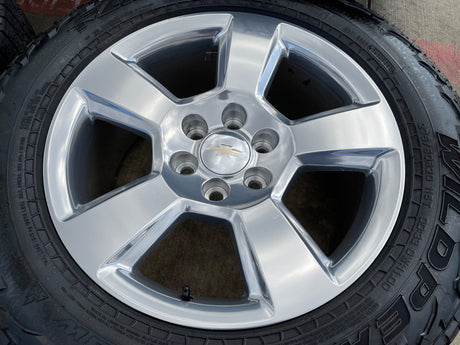 20" Chevy Silverado 1500 Tahoe Suburban OEM wheels rims 5652 tires FALKEN A/T3 Texas Truck Tire