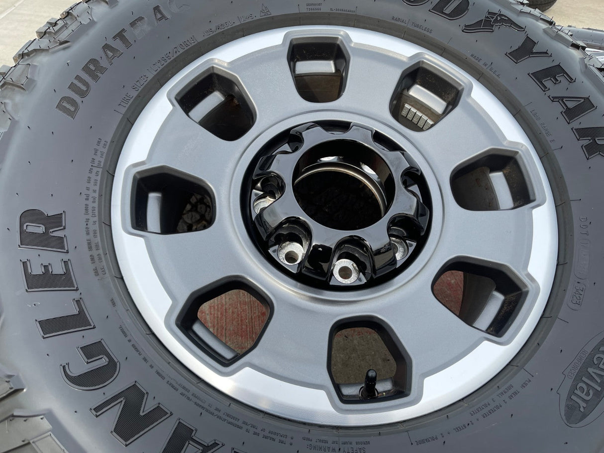 18" Ford F-250 F-350 OEM TREMOR rims wheels 10482 tires 35" DURATRAC R/T Texas Truck Tire
